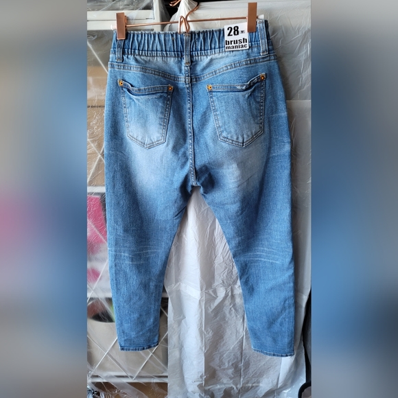 Brush Maniac Tapered Jeans, Elastic Waistband - Picture 2 of 5